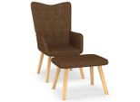 Syfax™ Poltrona Relax Con Poggiapiedi Marrone In Tessuto
