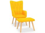 Syfax™ Poltrona Relax Con Poggiapiedi Giallo Senape In Tessuto