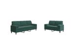 Syfax™ Set Di Divani 2 Pz Con Cuscini E Rinforzi Verde Scuro Velluto