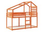 Syfax™ Letto A Castello Con Tetto Cera 80X200 Cm Legno Massello Pino
