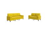 Syfax™ Set Di Divani 2 Pz Con Cuscini E Rinforzi Giallo In Velluto