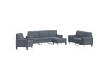 Syfax™ Set Di Divani 4 Pz Con Cuscini E Rinforzi Grigio Scuro Velluto