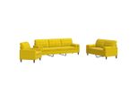 Syfax™ Set Di Divani 3 Pz Con Cuscini E Rinforzi Giallo In Velluto
