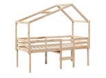 Syfax™ Letto A Soppalco Con Tetto 75X190 Cm In Legno Massello Di Pino
