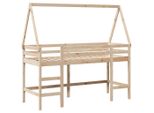 Syfax™ Letto Soppalco Con Scala E Tetto 80X200 Cm Legno Massello Pino