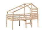 Syfax™ Letto A Soppalco Con Tetto 90X200 Cm In Legno Di Pino