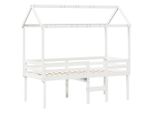 Syfax™ Letto A Soppalco Con Tetto Bianco 80X200 Cm In Legno Di Pino