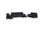 Syfax™ Set Di Divani 4 Pz Con Cuscini E Rinforzi Nero In Velluto