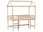 Syfax™ Letto Soppalco Con Scala E Tetto 90X190 Cm Legno Massello Pino