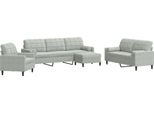 Syfax™ Set Di Divani 4 Pz Con Cuscini E Rinforzi Grigio Chiaro Velluto