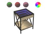 Syfax™ Comodino Con Led Infinity Rovere Fumo 40X40X49 Cm