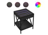 Syfax™ Comodino Con Led Infinity Nero 40X40X49 Cm