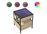 Syfax™ Comodino Con Led Infinity Rovere Sonoma 40X40X51 Cm