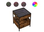 Syfax™ Comodino Con Led Infinity Rovere Fumo 40X40X51 Cm