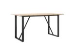 Syfax™ Tavolo Da Pranzo Telaio A O 140X80X75 Cm Legno Pino E Acciaio