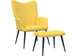 Syfax™ Sedia Relax Con Sgabello Giallo Senape In Tessuto