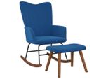 Syfax™ Poltrona A Dondolo Con Poggiapiedi Blu In Velluto