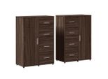 Syfax™ Credenze 2 Pz Rovere Marrone 60X31X84 Cm In Legno Multistrato