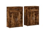 Syfax™ Credenze 2 Pz Rovere Fumo 60X30X84 Cm In Legno Multistrato