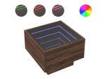 Syfax™ Comodino Con Led Infinity Rovere Marrone 40X40X30 Cm