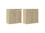 Syfax™ Credenze 2 Pz Rovere Sonoma 79X38X80 Cm In Legno Multistrato