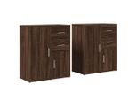 Syfax™ Credenze 2 Pz Rovere Marrone 60X31X70 Cm In Legno Multistrato
