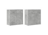 Syfax™ Credenze 2 Pz Grigio Cemento 79X38X80 Cm In Legno Multistrato