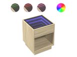 Syfax™ Comodino Con Led Infinity Rovere Sonoma 40X40X50 Cm