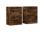 Syfax™ Credenze 2 Pz Rovere Fumo 60X39X80 Cm In Legno Multistrato