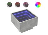 Syfax™ Comodino Con Led Infinity Grigio Cemento 40X40X30 Cm