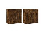Syfax™ Credenze 2 Pz Rovere Fumo 79X38X80 Cm In Legno Multistrato