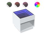 Syfax™ Comodino Con Led Infinity Bianco 50X50X50 Cm