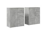 Syfax™ Credenze 2 Pz Grigio Cemento 60X31X70 Cm In Legno Multistrato