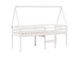 Syfax™ Letto A Soppalco Con Tetto Bianco 90X190 Cm In Legno Di Pino