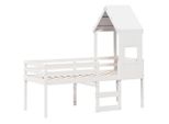 Syfax™ Letto A Soppalco Con Tetto Bianco 75X190 Cm In Legno Di Pino
