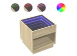 Syfax™ Comodino Con Led Infinity Rovere Sonoma 50X50X50 Cm