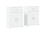 Syfax™ Credenze 2 Pz Bianche 60X30X84 Cm In Legno Multistrato