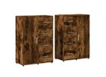 Syfax™ Credenze 2 Pz Rovere Fumo 60X31X84 Cm In Legno Multistrato