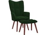 Syfax™ Poltrona Relax Con Poggiapiedi Verde Scuro In Velluto