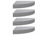 Syfax™ Mensole Angolari 4 Pz Grigio Cemento 25X25X3,8 Cm In Mdf