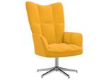 Syfax™ Sedia Relax Giallo Senape In Velluto