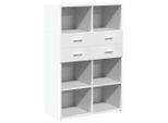Syfax™ Credenza Bianca 80X42,5X124 Cm In Legno Multistrato