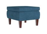 Syfax™ Poggiapiedi Con Gambe In Legno Blu In Velluto