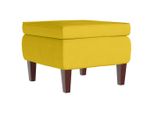 Syfax™ Poggiapiedi Con Gambe In Legno Giallo In Velluto