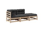 Syfax™ Set Divani Giardino 3 Pz Con Cuscini In Legno Massello Di Pino