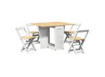 Syfax™ Set Da Pranzo 5 Pz Pieghevole Bianco In Legno Di Pino