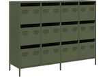 Syfax™ Credenza Verde Oliva 135X39X103,5 Cm Acciaio Laminato A Freddo