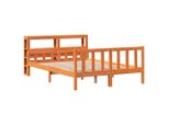 Syfax™ Giroletto Con Testiera Marrone Cera 160X200 Cm Massello Pino