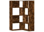 Syfax™ Libreria Angolare 4 Ripiani Rovere Fumo 85X85X140 Cm Truciolare