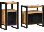 Syfax™ Set Di Mobili Per Il Bagno 2 Pcs Legno Di Mango Grezzo E Solido